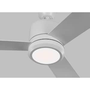 Vision Max 56 in. Modern Integrated LED Indoor/Outdoor Matte White Ceiling Fan with Wall Switch Control