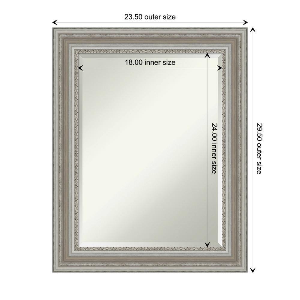 Parlor Silver Rectangular Beveled Bathroom Vanity Mirror