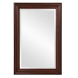 Medium Rectangle Chocolate Brown Beveled Glass Casual Mirror (36 in. H x 24 in. W)
