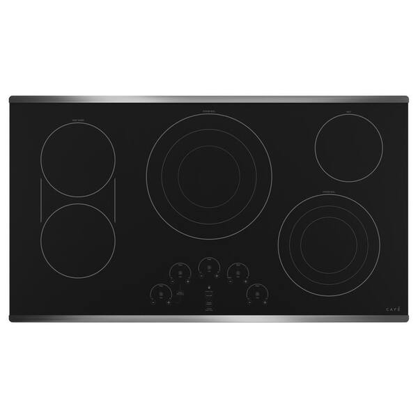 Cafe 36 in. Radiant Electric Cooktop in Stainless Steel with 5 Elements including Tri-Ring Power Boil Element