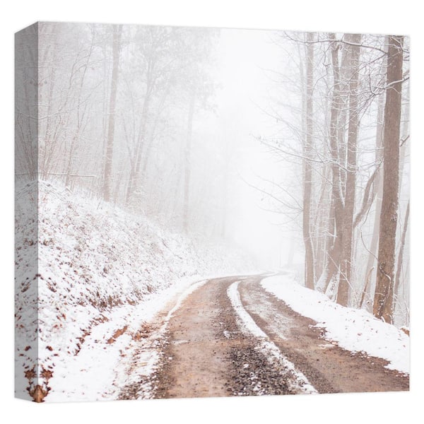 PTM Images ''Foggy Road I'' Canvas Abstract Wall Art 15 in. x 15 in.
