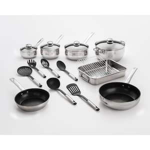 18-Piece Nonstick Stainless Belly Cookware w/Encapsulated Base