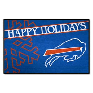 Buffalo Bills Happy Holidays Blue 1.5 ft. x 2.5 ft. Starter Area Rug