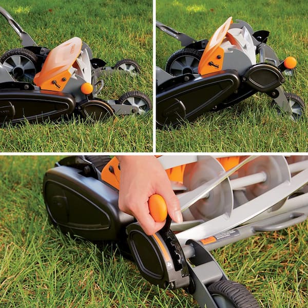 Fiskars 18-Inch Reel Lawn Mower with InertiaDrive Technology, Eco-Friendly  Cutting, StaySharp Cutting System at