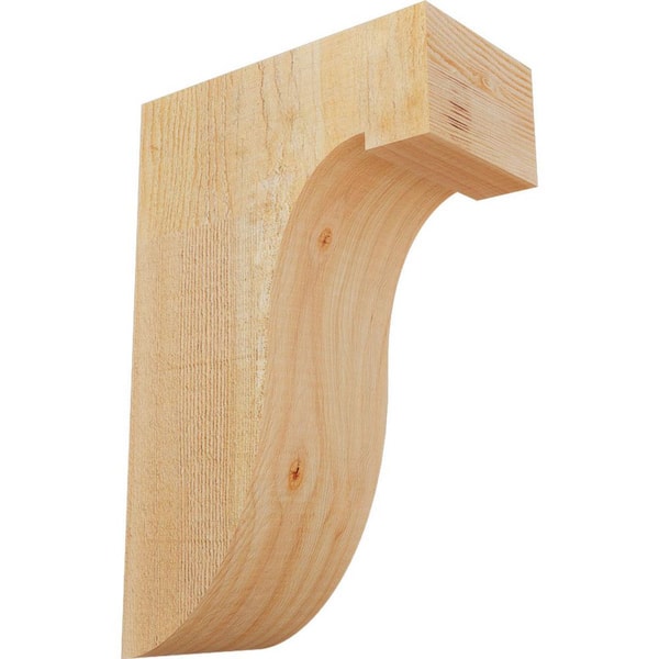Ekena Millwork 4 in. x 8 in. x 12 in. Douglas Fir Del Monte Rough Sawn Corbel