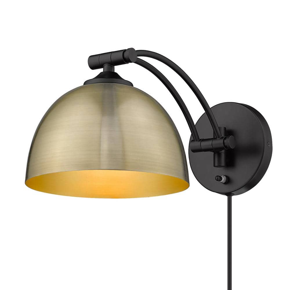 Black and Brass Adjustable Modern Wall Sconce