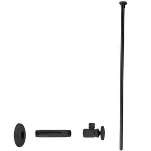 Flat Head Toilet Kit with Round Handles 1/2 in. IPS x 3/8 in. O.D. x 20 in., Matte Black