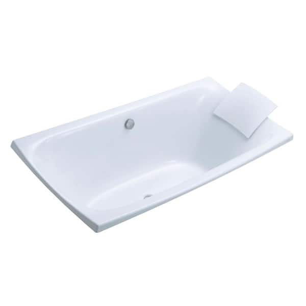 KOHLER Escale 6 ft. Center Drain Soaking Tub in White