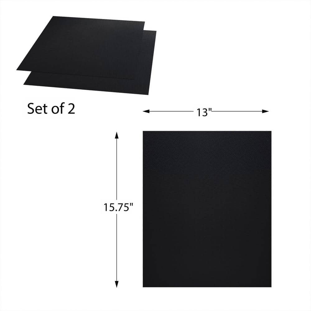 Black Non-Stick Reusable BBQ Grill Mats Set of 2