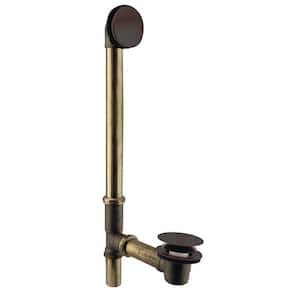 Illusionary 17-Gauge Brass 22-1/2 in. Bath Waste and Overflow with Full Cover Tip-Toe Drain in Oil Rubbed Bronze