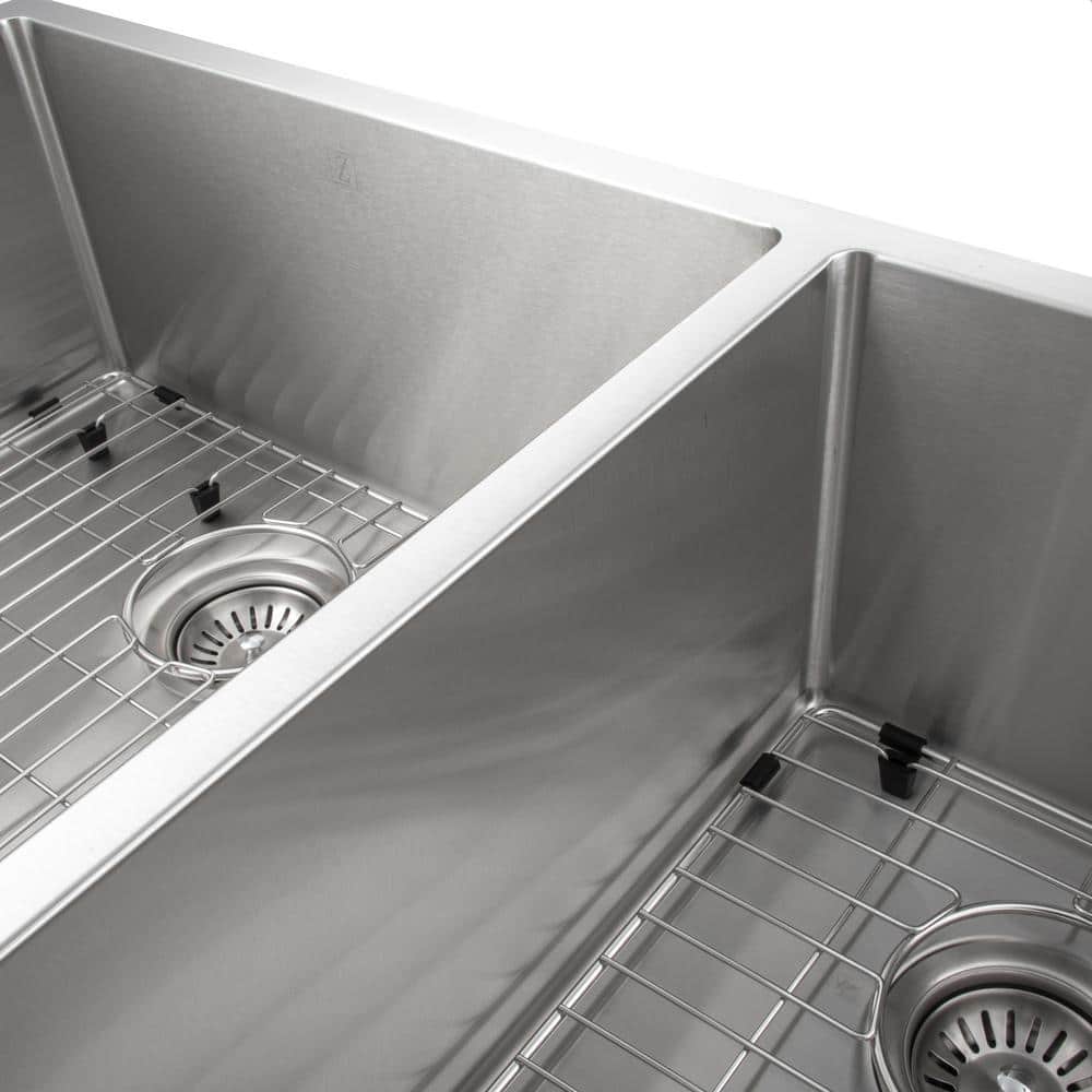Chamonix 36" Stainless Steel Double Bowl Undermount Kitchen Sink