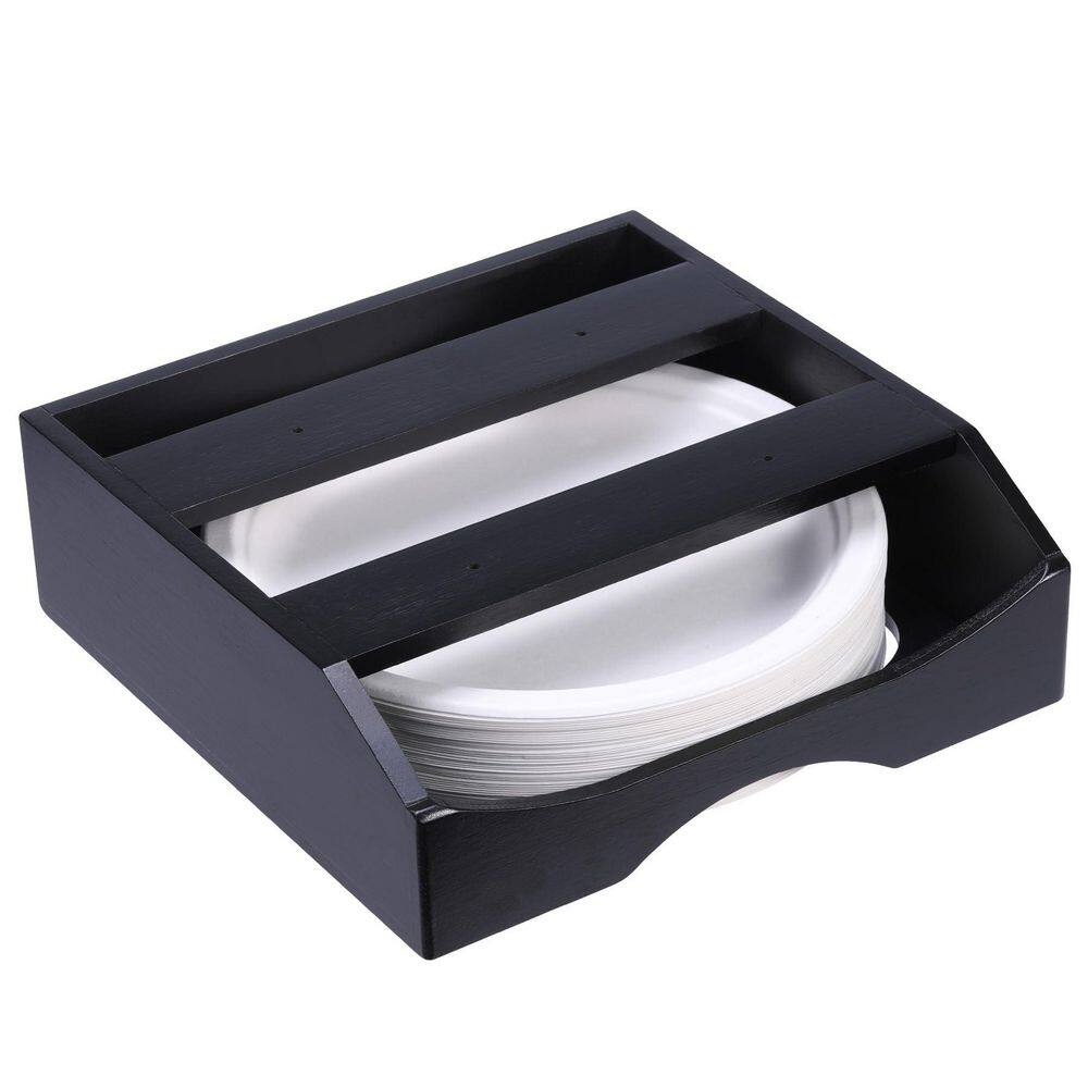10 Inch Black Paper Plate Dispenser, Under Cabinet and Countertop Vertical Caddy, Sturdy Kitchen Plate Holder Organizer price history on PriceWatchPro