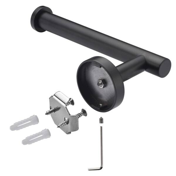 ruiling Wall Mounted Single Arm Toilet Paper Holder in Stainless Steel  Matte Black ATK-197 - The Home Depot