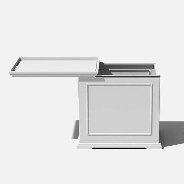 Veradek Rectangular White Plastic 22 in. Height Outdoor Tray Side table