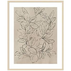 "Outlined Leaves II" by Asia Jensen 1-Piece Wood Framed Giclee Nature Art Print 33 in. x 41 in.