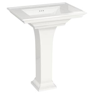 8 in. Widespread Sink-in White with Pedestal Leg