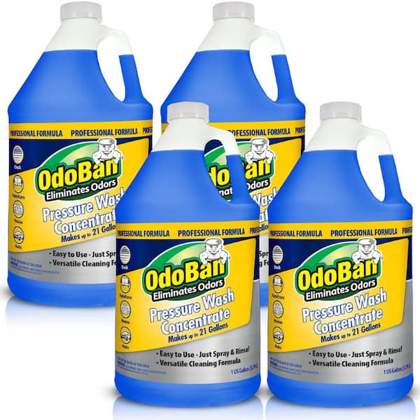 OdoBan 1 Gal. Pressure Wash Concentrate, Pressure Washer Soap/Detergent for Siding, Driveway and Concrete Cleaning (4-Pack)