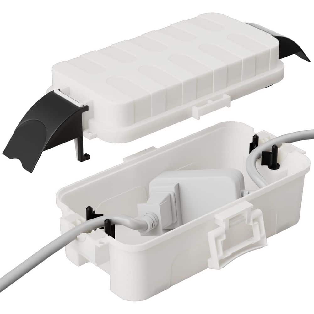 Waterproof Outdoor Electrical Box with Detachable Shield Covers, IP55 Cord Cover for Holiday Lights, White, 1-Pack price history on PriceWatchPro