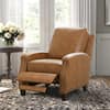 James Saddle Brown Faux Leather Standard Push Back Recliner with Nailhead  Trim