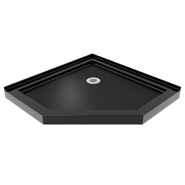 DreamLine Slimline 38 in. x 38 in. Neo-Angle Shower Pan Tray in Black