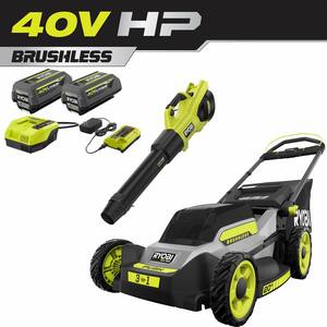 40V HP Brushless 20 in. Cordless Battery Walk Behind Push Mower & Blower with (2) Batteries and Charger