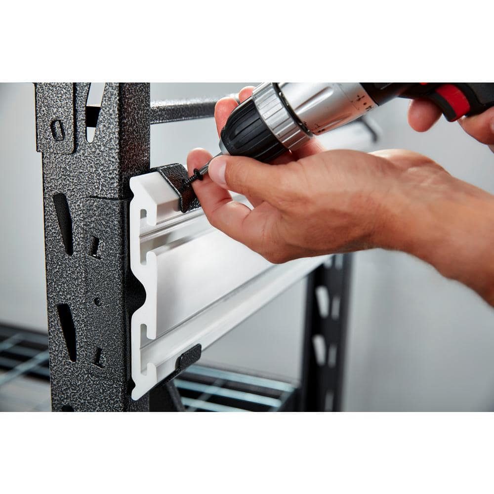 24" Gray PVC Industrial GearTrack Rack with Hooks