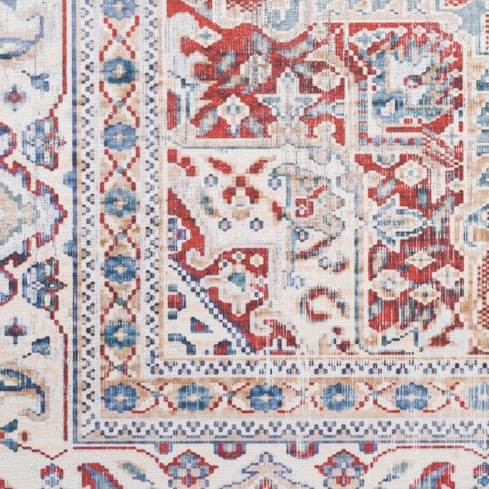 Ivory Red Persian Style Flatweave 5' x 7' Area Rug
