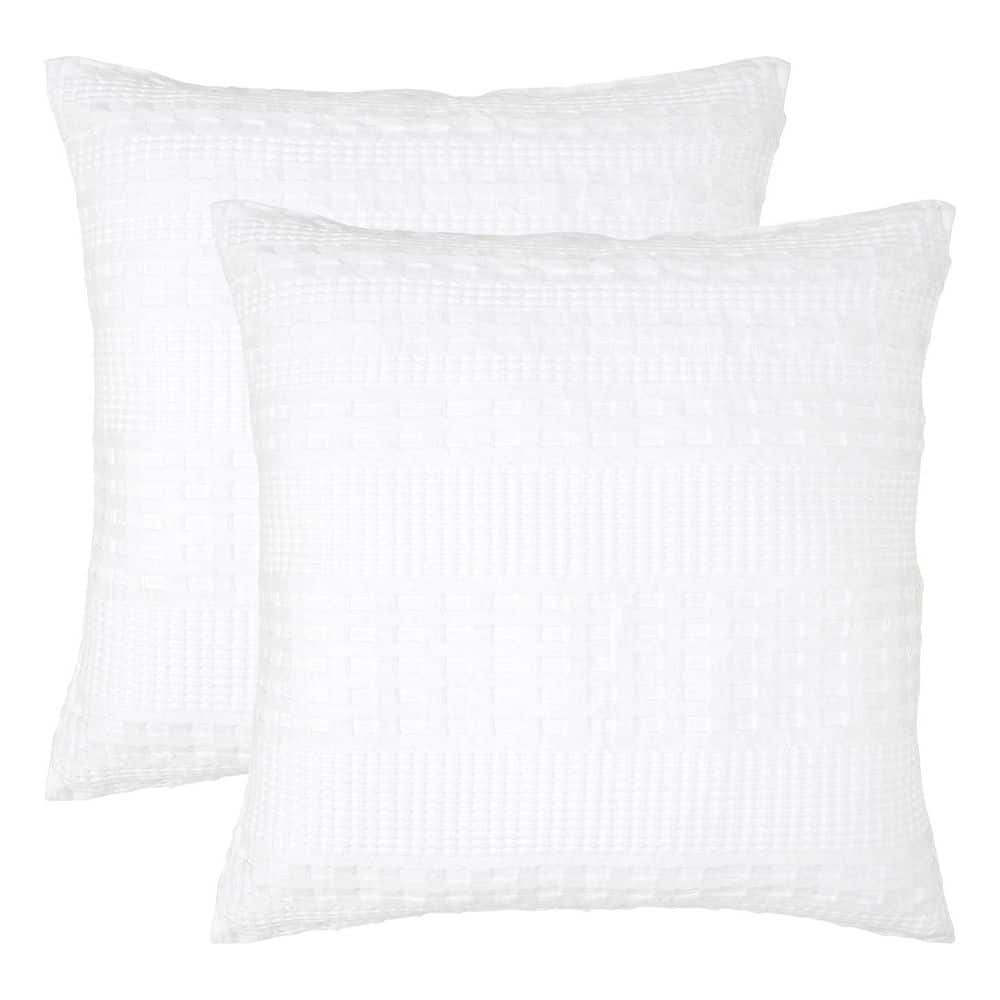 Waffle Weave White Cotton Euro Sham (Set of 2) price history on PriceWatchPro