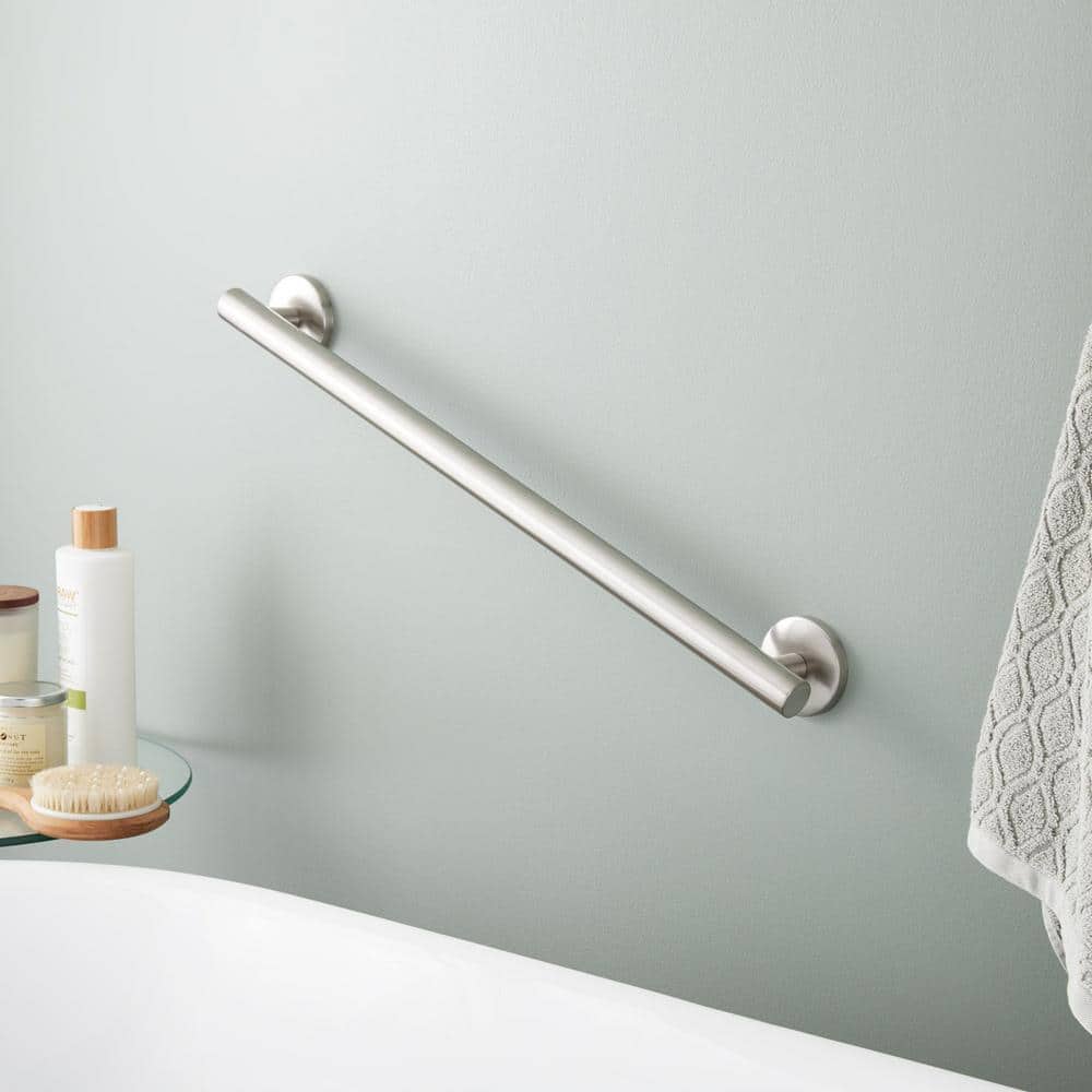 Brushed Nickel 24" Wall Mounted Grab Bar