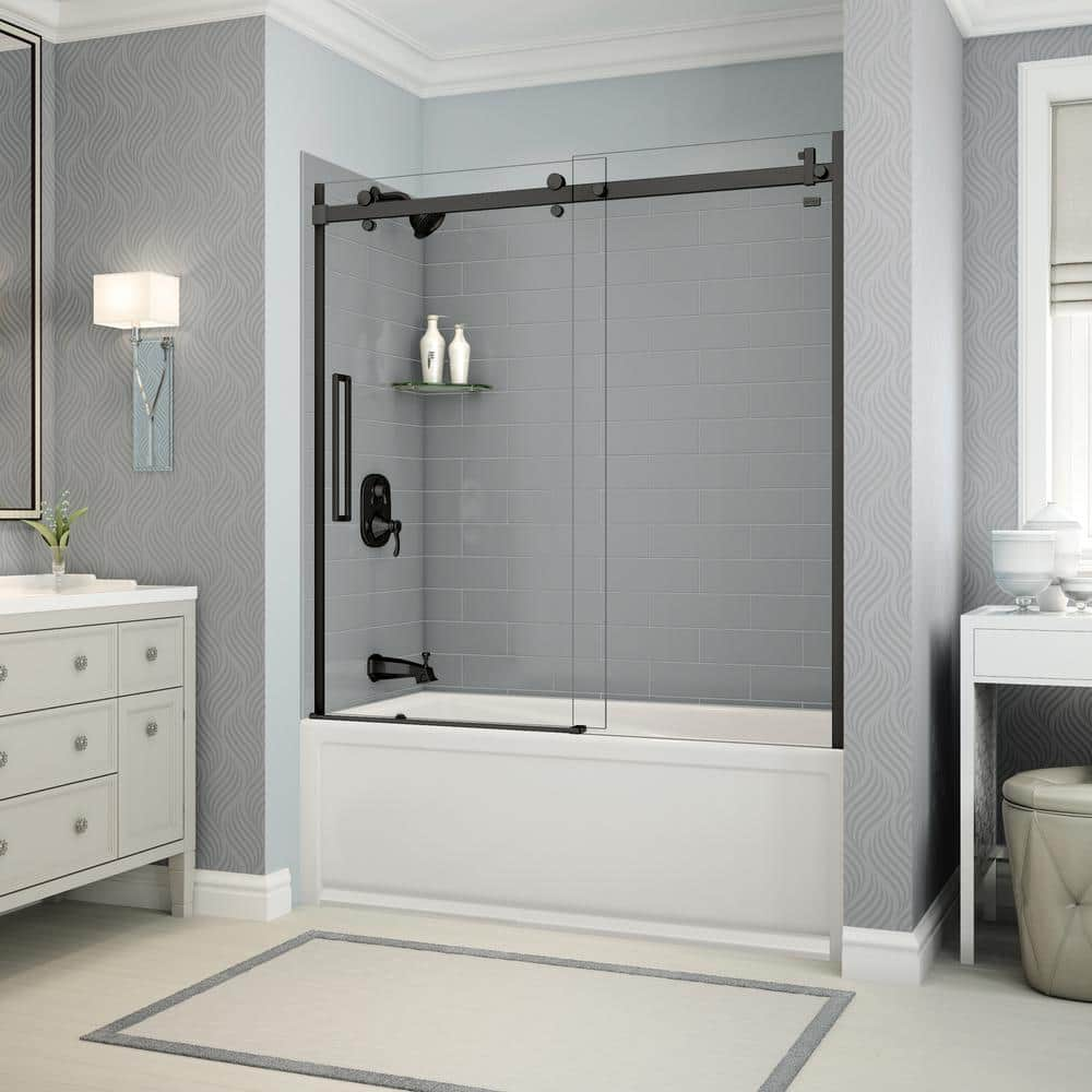 MAAX Utile Metro 32 in. x 60 in. x 81 in. Bath and Shower Combo in Ash ...