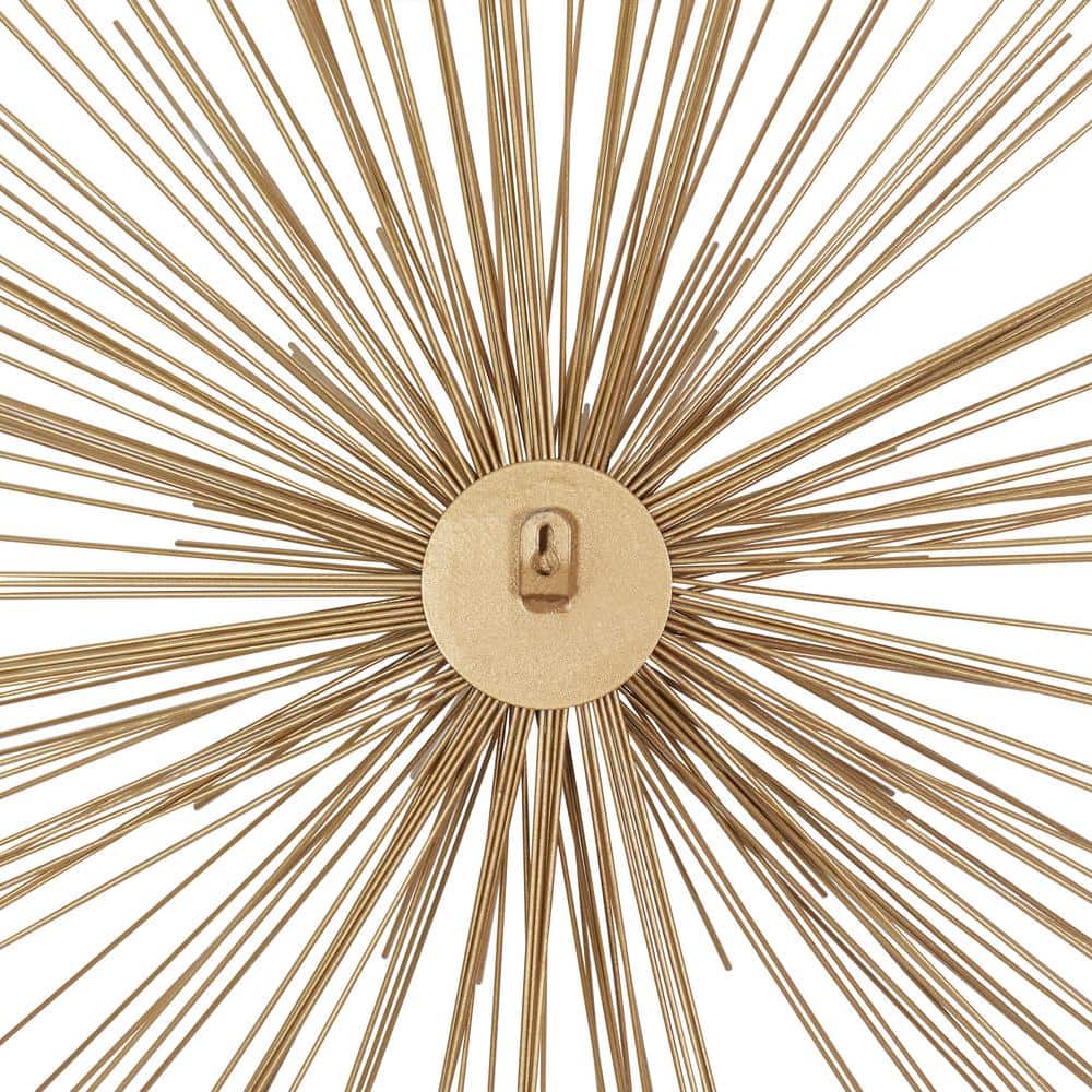 Gold Metal Starburst 3D Wall Sculpture for Modern Homes