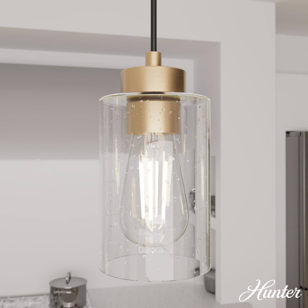Hartland Alturas Gold 3-Light Cluster Linear Pendant with Clear-Seeded Glass