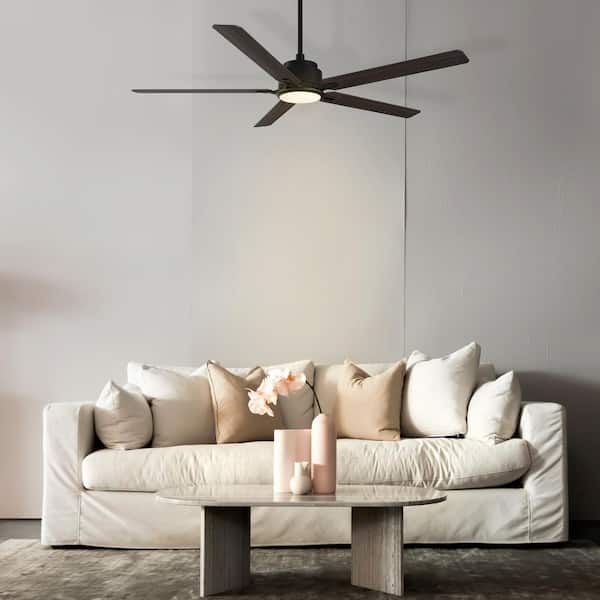 Essex 60 in. Dimmable LED Indoor/Outdoor Black Smart Ceiling Fan with Light and Remote, Works with Alexa/Google Home
