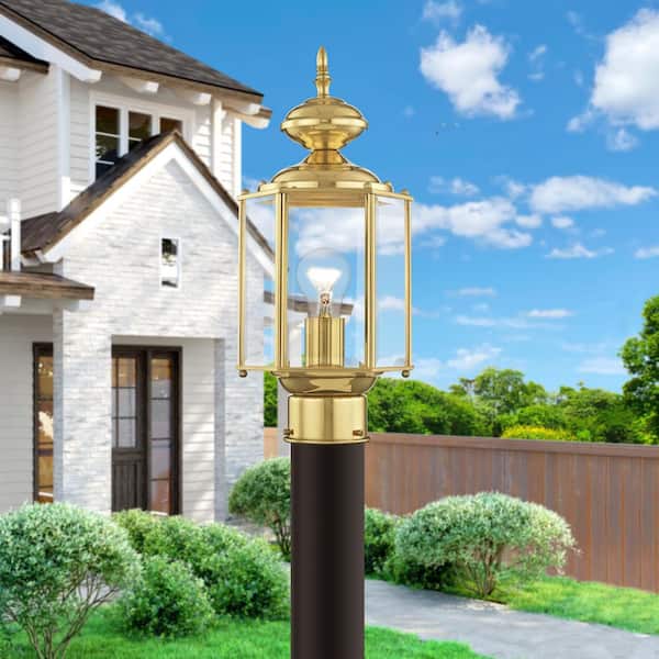 Bannington 1 Light Polished Brass Outdoor Post Top Lantern