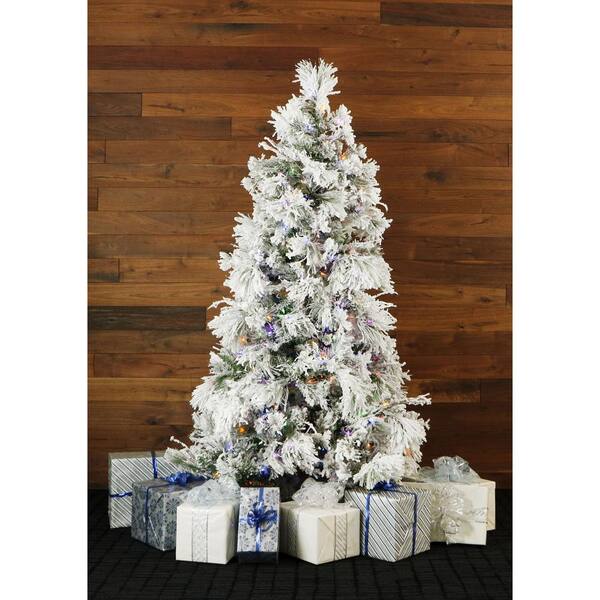 Clear Lights Details about   Pre-Lit 6.5' Frisco Pine SNOWY DELIGHT Artificial Christmas Tree