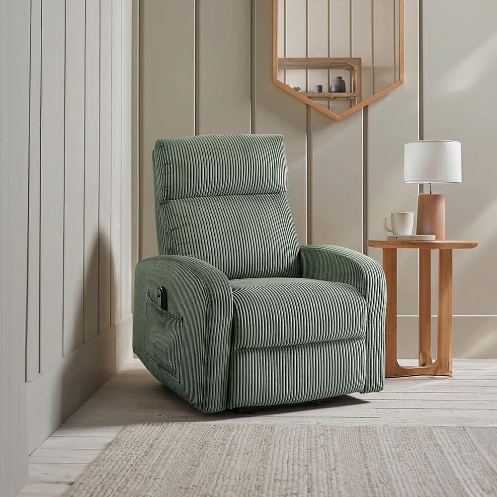 Lazzara Gutrie Green Corduroy Power Lift Recliner 9588GRN-1LT