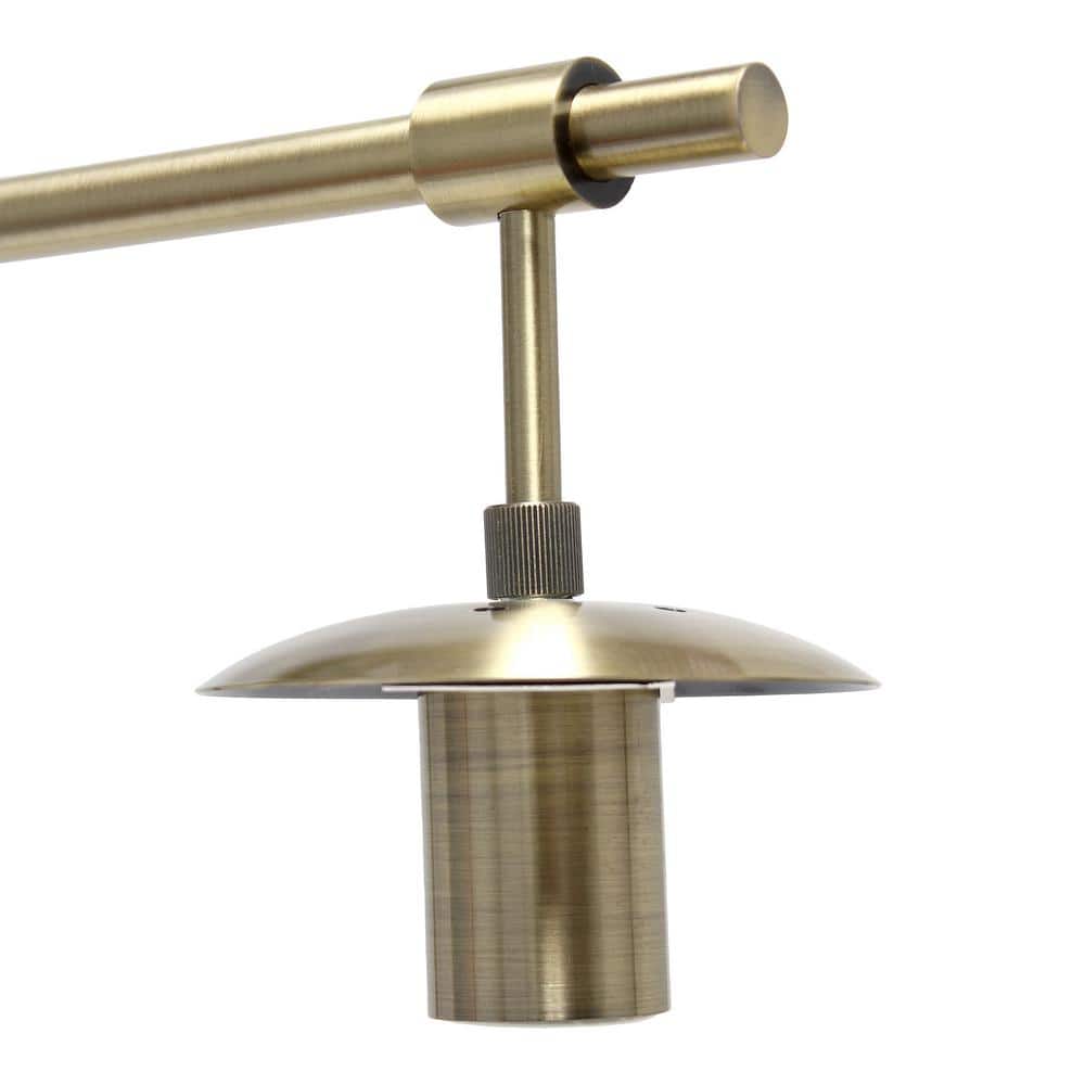 21" White Globe Shade Table Lamp with Marble Base and Brass Arm