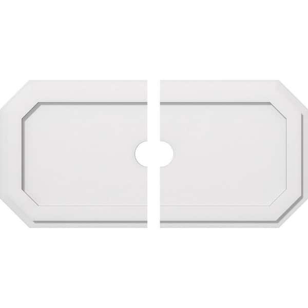 Ekena Millwork 34 in. W x 17 in. H x 3 in. ID x 1 in. P Emerald Architectural Grade PVC Contemporary Ceiling Medallion (2-Piece)