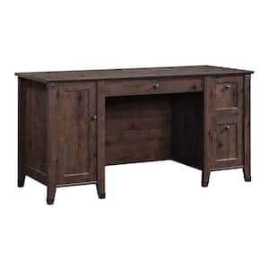 59 in. Rectangular Coffee Oak 3 Drawer Executive Desk with File Storage