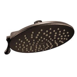 Velocity 2-Spray 8 in. Single Wall Mount Fixed Adjustable Spray Shower Head in Oil Rubbed Bronze