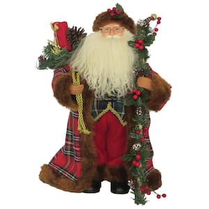 15 in. Christmas Plaid Santa