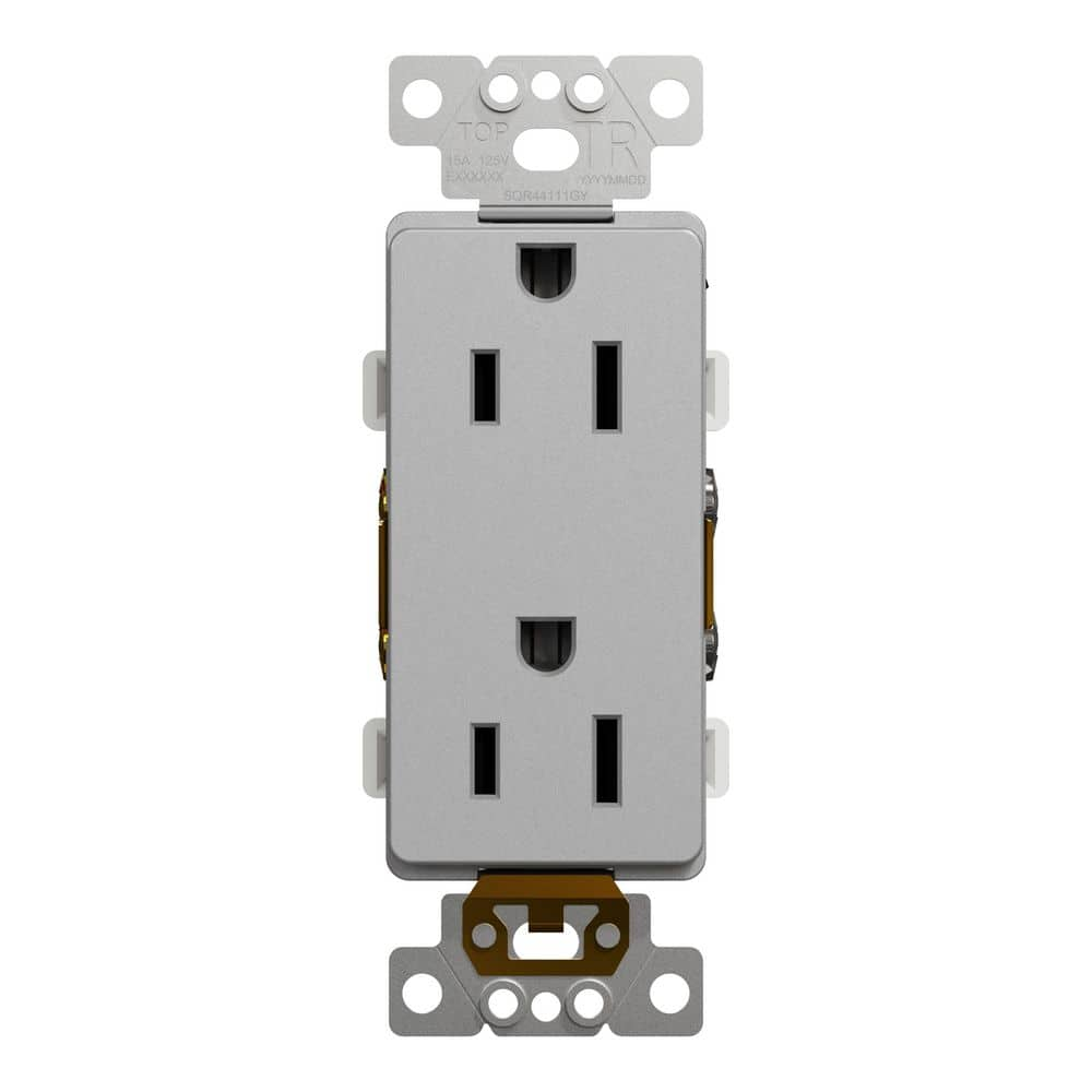 Utilitech 15-Amp 125-Volt Tamper Resistant Residential Decorator Outlet,  White (3-Pack)