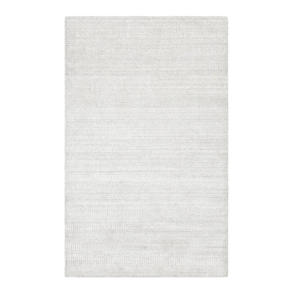 Ivory Elegance 8' x 10' Hand Loomed Wool-Viscose Blend Area Rug