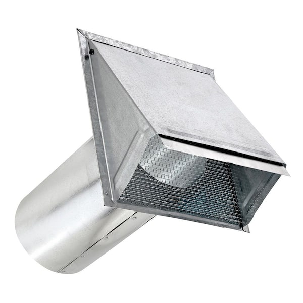 6 in. 26-Gauge Galvanized Steel Wall Exhaust Hood Bath Vent with Damper, Wire Mesh Screen, and 11 in. Pipe