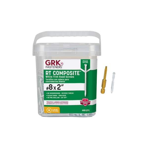 #8 x 2 in. Star Drive Trim Head White RT Composite Trim Screws (605-Pack)