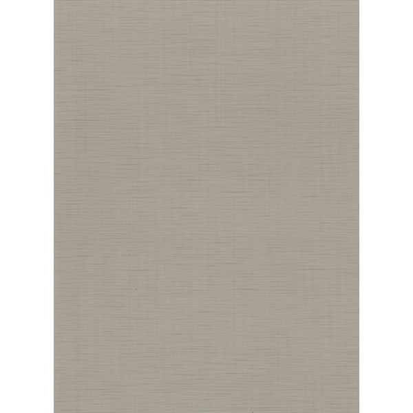 Warner Chorus Taupe Faux Grasscloth Taupe Wallpaper Sample