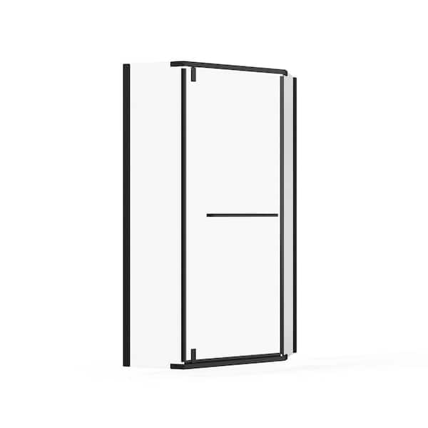 Vitrina 36 in. L x 36 in. W x 72 in. H Corner Shower Kit with Pivot Frameless Shower Door and Shower Pan
