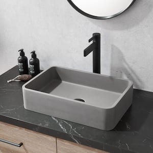 Vinnova Avila 19.7 in . Vessel Rectangular Bathroom Sink in Gray Concrete