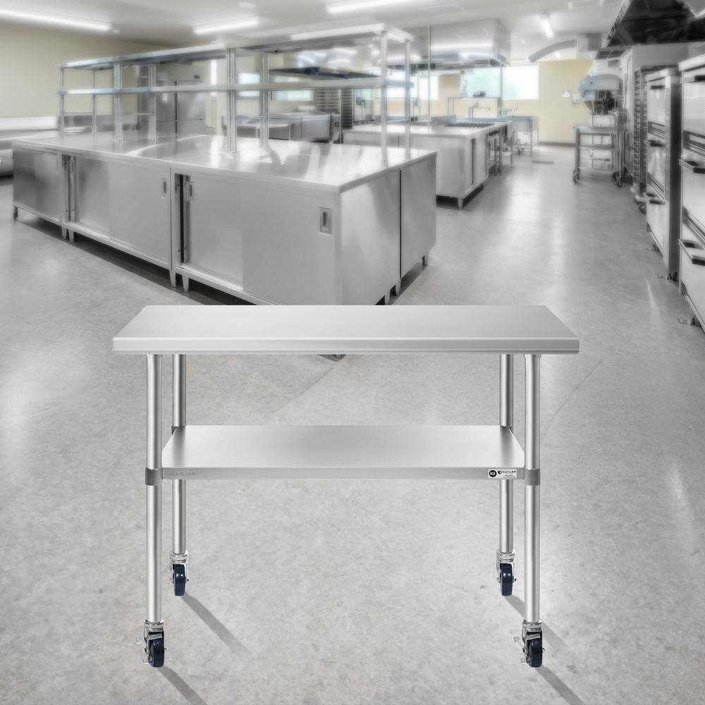 Heavy-Duty Stainless Steel Commercial Prep Table with Undershelf