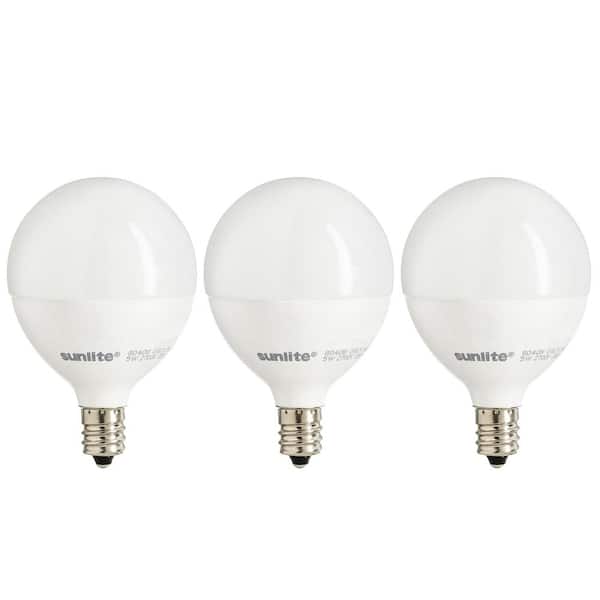 Sunlite 60-Watt Equivalent G16.5 ENERGY STAR and Dimmable LED Light Bulb in Warm White 2700K (3-Pack)